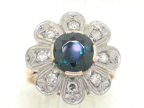 Antiker saphir diamant ring - antiker,