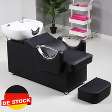 Barberpub Waschbecken Friseurwaschplatz Rückwärtswaschbecken mit Stuhl Schwarz