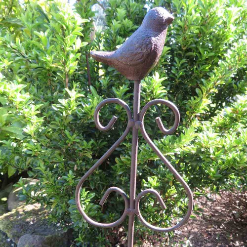 Gusseisen vogel gartenstecker - gusseisen,