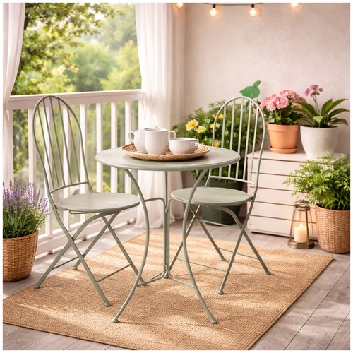 Bistro set metall tisch - set, cm