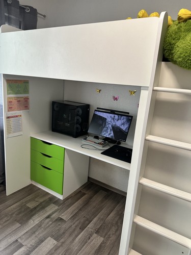 Weißes hochbett etagenbett - hochbett, /