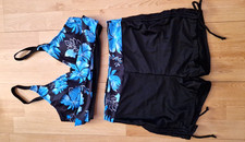 2teilig /Schwarz/Blauer  Tankini Gr. L /Hose mit Beinchen zum schnüren