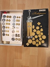 Vintage EMIDE KEKSPRESSE Christmas Cookie Biscuit or Filling METAL PRESS 12 Disc