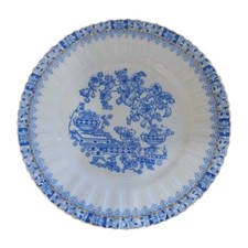 Kuchenteller von Tuppack/ Tiefenfurt, china blau, Goldrand abgewetzt 