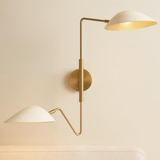 50er Jahre Mid Century Modern Doppel Wandleuchter, Stilnovo Wandlampe Weihnac...