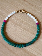 Smaragd Armband m. Akoya-Perlen, 19,2 cm, neu