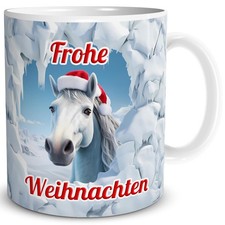 Tasse Pferd Frohe Weihnachten Weihnachtsgeschenk lustig Wichtelgeschenk Nikolaus