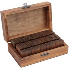 Stempel Set Holz & Gummi, Buchstaben Stempel Alphabet Zahlen Symbole (70-teilig)