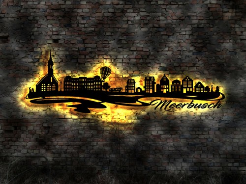 Led wandbild stadt meerbusch - stadt,