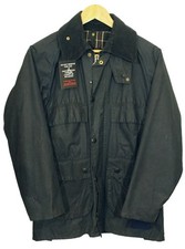 Vintage Barbour Bedale Al05 C34/86cm blau Doppel Brusttasche Wachsjacke 1985