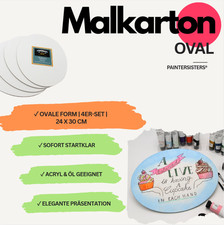 Malkarton Oval 4er-Set, 24x30