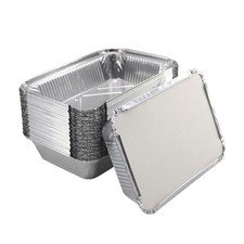 Enpack Aluschalen Grill 20 x 13 x 5 cm - Wärmebehälter für Speisen 940 ml