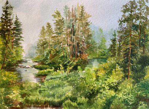 Aquarellbild original 32x24 - original,