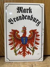 Emailschild Metall Schild Mark Brandenburg Werbeschild Feuerwehr Emaille 