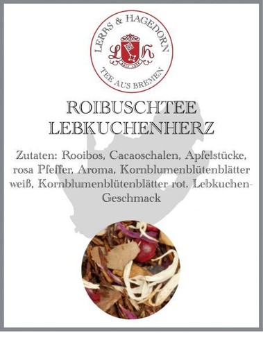 Roibuschtee lebkuchenherz kg - 2,