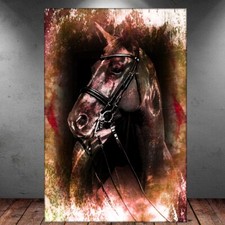 LEINWAND BILD ER XXL PFERD HORSE PFERDE KOPF KUNST DRUCK BUNT ABSTRAKT POSTER 