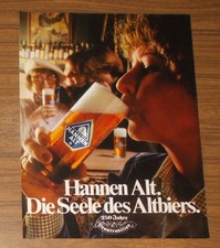 Seltene Werbung HANNEN ALT - Die Seele des Altbiers 1979