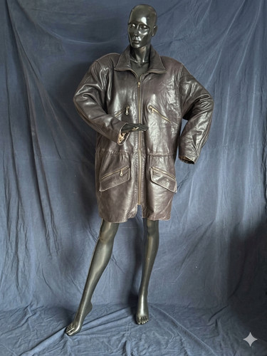 Vintage glan lederparka l - glan,