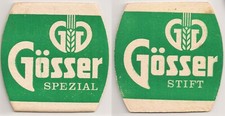 Gösser Bier - alter Bierdeckel / Bierfilz "Spezial / Stift" im Sonderformat