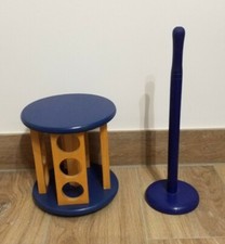 Seltene Küchenhelfer - aus Holz - Gewürzständer und Rollenhalter