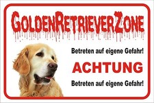 Schild Golden Retriever "ZONE"