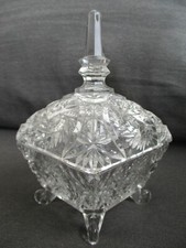  Kristall Deckeldose Zuckerdose handgeschliffen