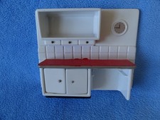 Küchenwand für das Puppenhaus Puppenstube aus Kunststoff 60 / 70 er Jahre