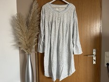 Okay Damen Langarm Nachthemd ~ Gr. 2XL 52 54 ~ weiß hellblau ~ Nachtwäsche ~ NEU