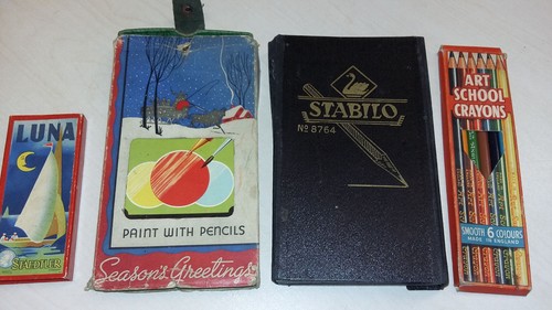 Alt vintage buntstifte box - 4x,
