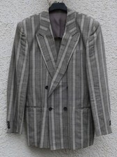 Sakko Herren Vintage 1-Knopf-Jacket Grundfarbe grau Gr.94, Sportissimo Konen