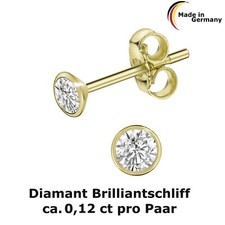 Ohrstecker Diamant 585 Gold 2,8 mm EINZELOHRSTECKER NEU Kelchstecker 14 Karat