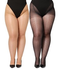 Bellivalini Damen Strumpfhose 20 DEN Große Größen +Size Pünktchenmuster XXL-3XL