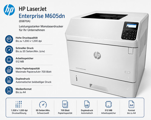 Laserjet enterprise m605dn - hp,