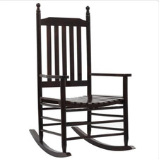 Schaukelstuhl Holz Braun 60,5x82x114 cm Vintage Sessel Indoor Wohnzimmer