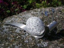 Dekofigur Schnecke aus Edelstahl Granit Gartendeko Gartenfigur Gartendekoration