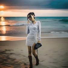 DamenKleid Grau Bodycon Wickelkleid  Asymmetrisch Figurbetonte Stretch  Grosse M