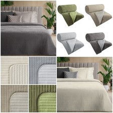 Weiche Tagesdecke mit Streifenmuster Bettüberwurf Überwurf  170x210 220x240