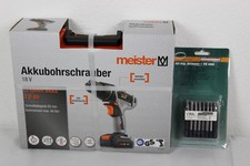 Meister Set Akkubohrschrauber 18 V, MAS18VL, 5450920+32 tlg Bitsatz 75mm lang