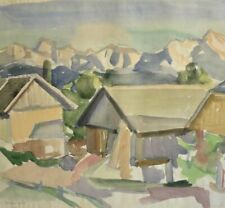 Erich HARTMANN,1886-1974,zug TOP-Aquarell´54: JULISCHE ALPEN WERTSCHACH, KÄRNTEN