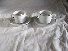 Qualitäts Porzellan Picco - 2 Espresso Tassen/Unterteller mit Platinrand