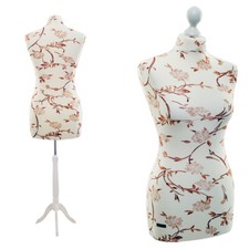 Schneiderpuppe ⭐ Size ( female ♀) XS-XXL ⭐ Büste creme-weiss /Blumen (braun) #V7