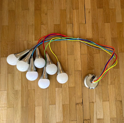 Deckenlampe flammig silber - 7-flammig,