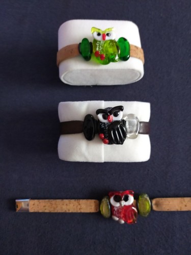 Murano glas eulenarmband drei - murano,