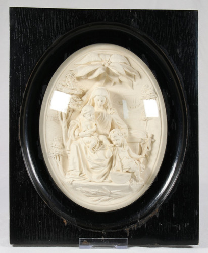 Meerschaum relief madonna mit - meerschaum,