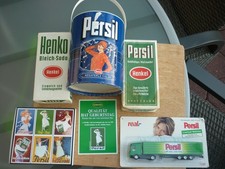 alte Sachen mit Persil-Werbung. Waschmittel +Henko-Soda+ LKW + Streichhölzer