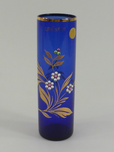 Vase golddekor steinbesatz - vase,