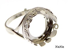 925 Sterling Silber Ring Rohling 14mm Fassung  (9096SH)