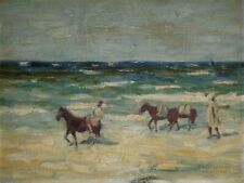 Wilhelm Beintmann (1889 - 1954) -Marokko -Araber am Meer -Öl auf Malkarton -1914