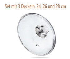 Set mit 3 Deckel für Töpfe