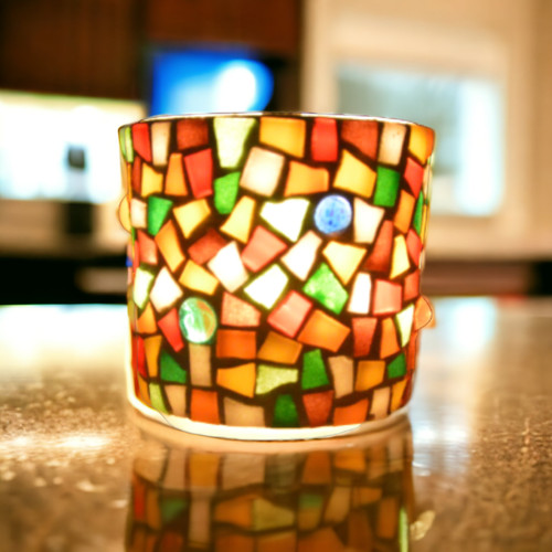 Kunterbuntes windlicht mosaik - kunterbuntes,